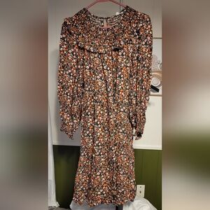 Floral Black and Orange Women's Skirt